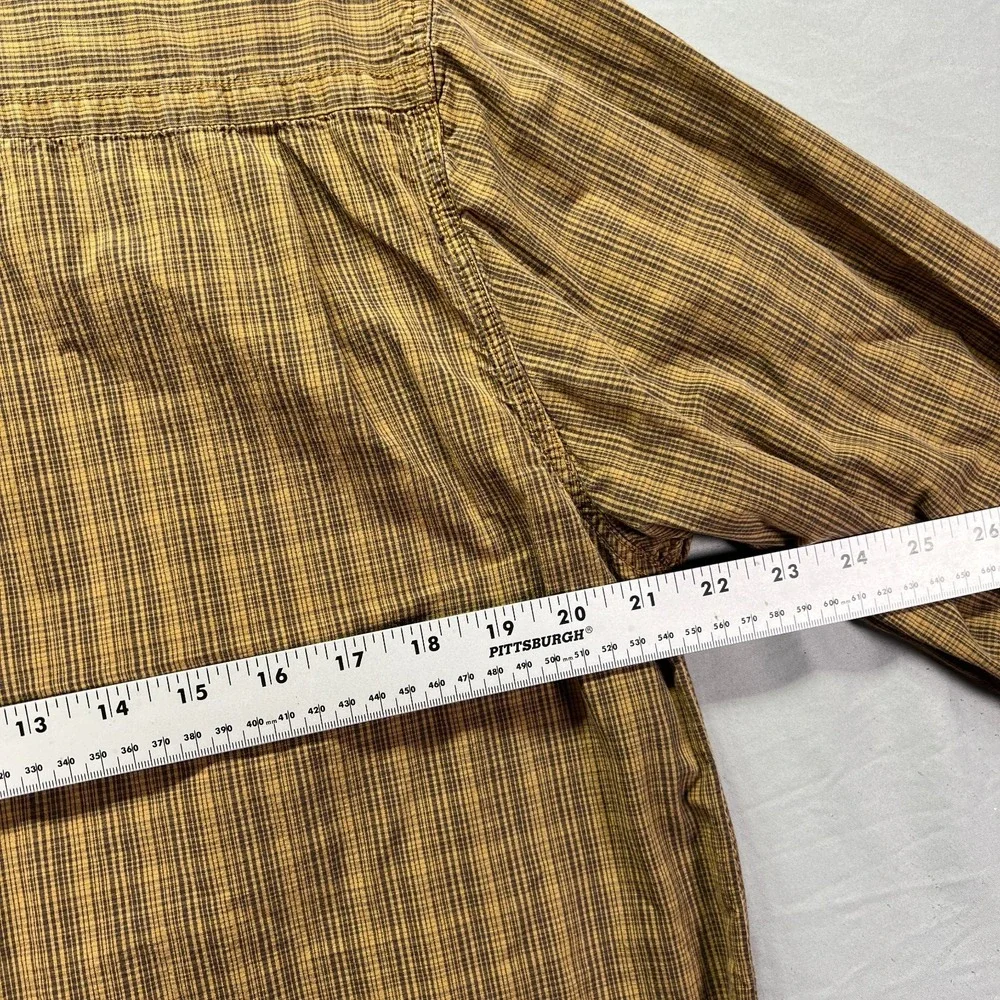The North Face Shirt Men Large Brown Button Up Long Sleeve Pocket Utility Hiking